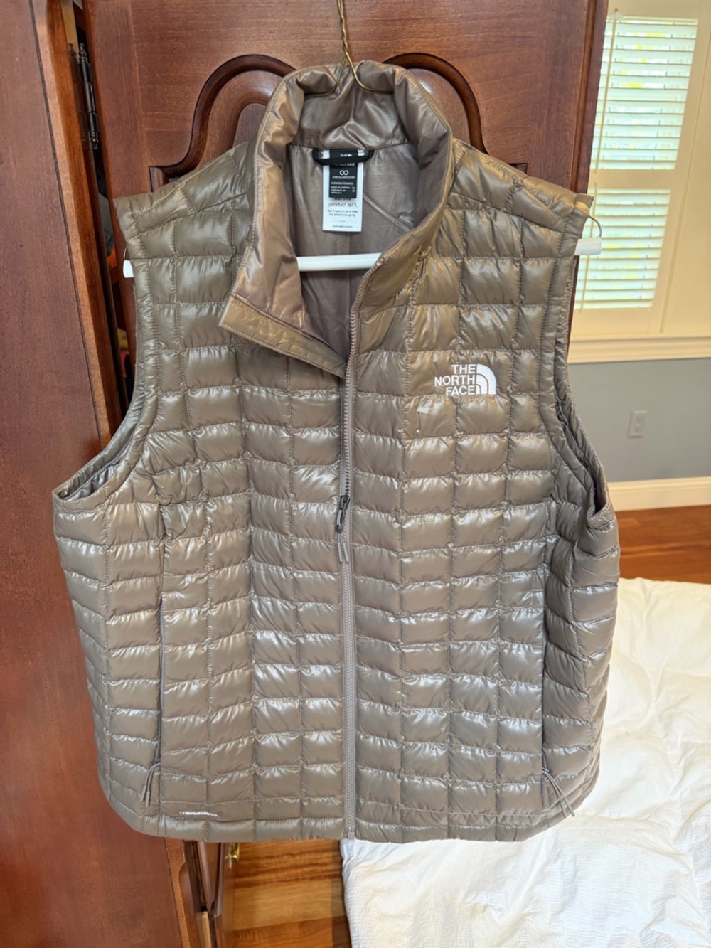 The North Face Thermoball Taupe Quilted Down Puffer Vest